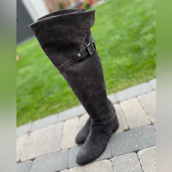 NEW ⭐️ Browns Couture Grey Suede and Leather Lined Tall Boots 👢 - Picture 6 of 8